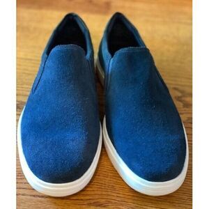 Rockport Mens Size 11 Total Motion Loafers Court Side Slip-On Blue Suede Shoes